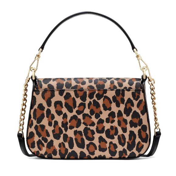 New Kate Spade Phoebe Spotted Leopard Small Flap Crossbody Brown Multi - Picture 4 of 5